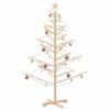 Wooden Christmas Tree with Stand Natural 150 cm Solid pine wood