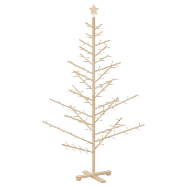 Wooden Christmas Tree with Stand Natural 180 cm Solid pine wood