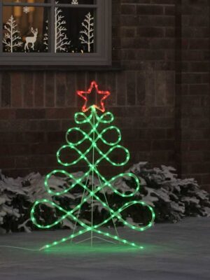 Christmas Tree Shape Light Multicolour 80 x 56 cm PVC
